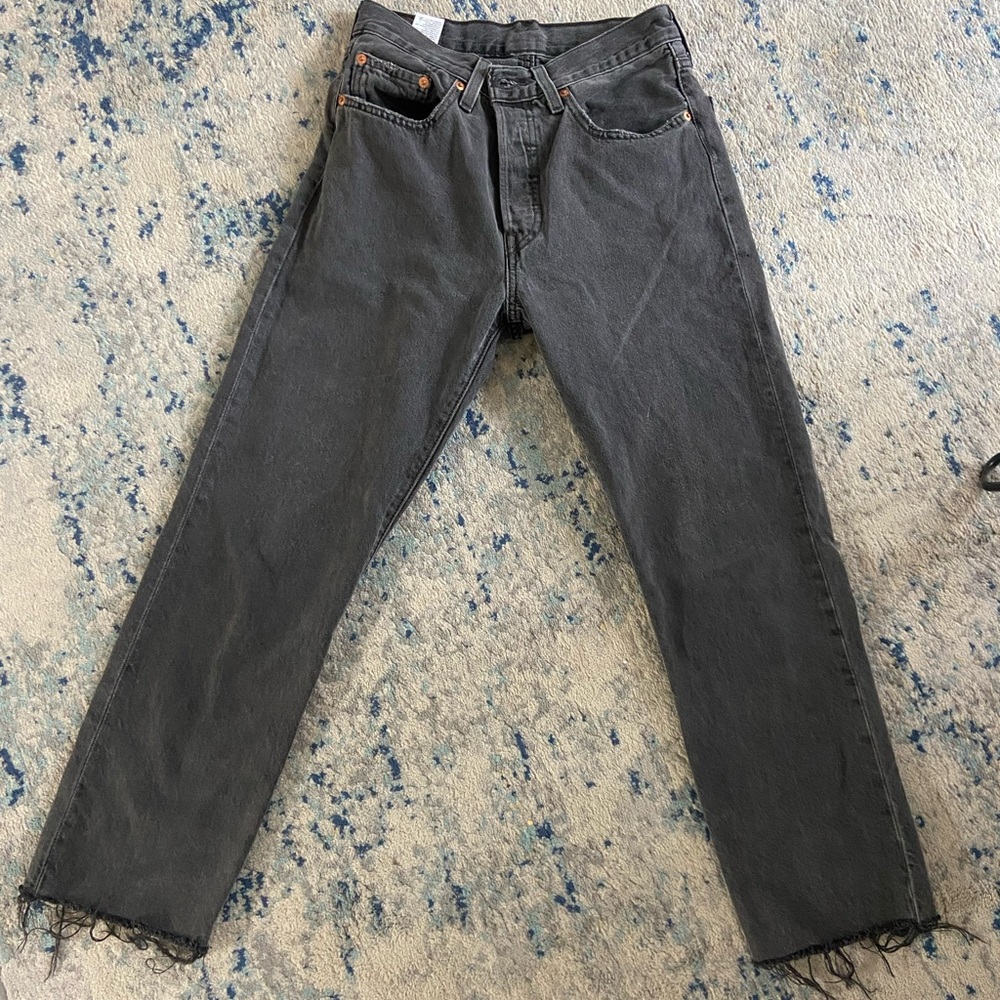 Levi's Men's Washed Black Straight-Leg Jeans